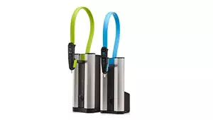 View of two Purelab Flex with yellow and blue handles